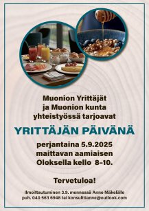 Mainos yrittäjän päivän aamupala